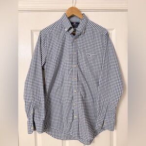 Vineyard Vines Performance Slim Fit Tucker Blue Gingham Button Down Shirt Sz Sm